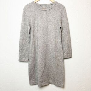 Debbie Shuchat long sleeve sweater dress small grey seam detail